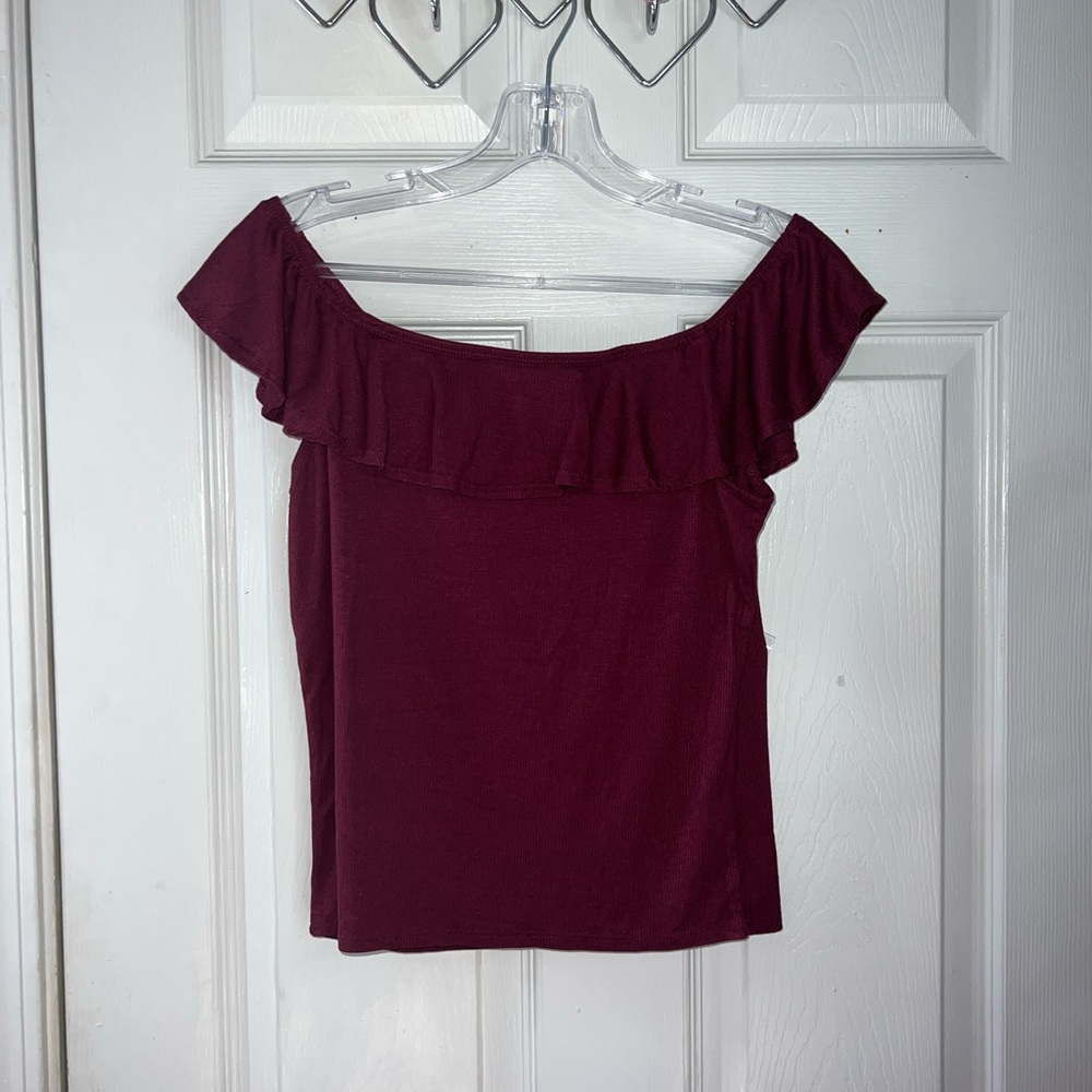 Maroon Off Shoulder Blouse
